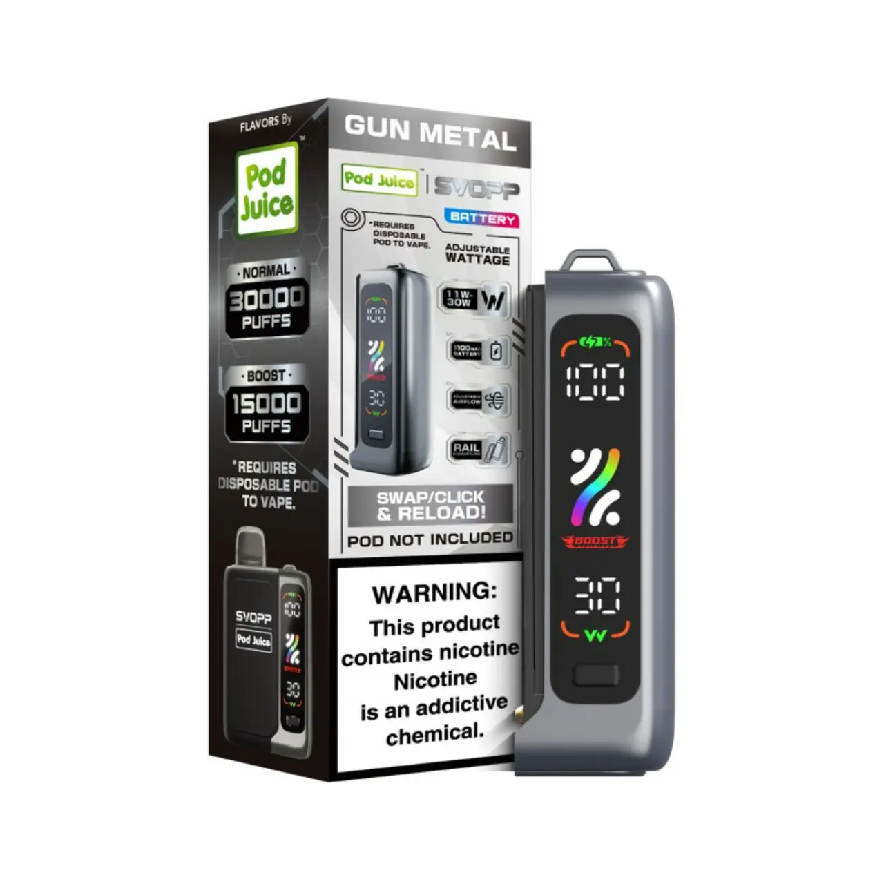 [Batería Oxbar Svopp | Recargable 30W USB-C-Oxbar - Gunmetal] Oxbar Svopp Batería