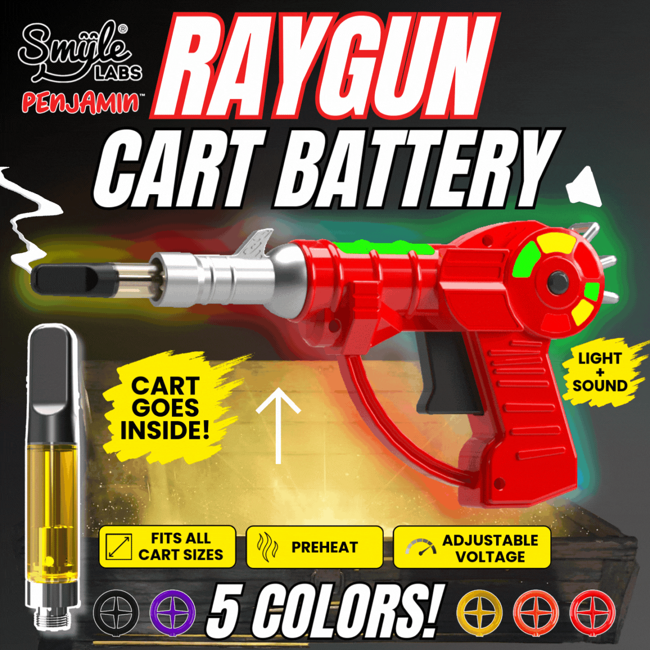 [Penjamin Raygun Batería 510 para Cartuchos LED-Black - Penjamin] Penjamin Raygun Batería 510 para Cartuchos LED (Black)