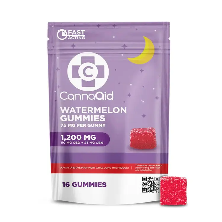 [Gomitas CBD + CBN 75mg – Relajación total Cannaaid-CannaAid - Watermelon - 1 Gomita] CannaAid CBD+CBN Gomitas 75mg (1 Unidad)